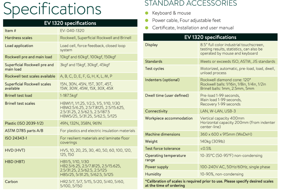 EVO1320Specs